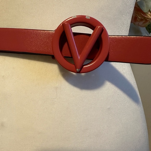 Mario Valentino Logo Slim Leather Belt - Picture 5 of 11